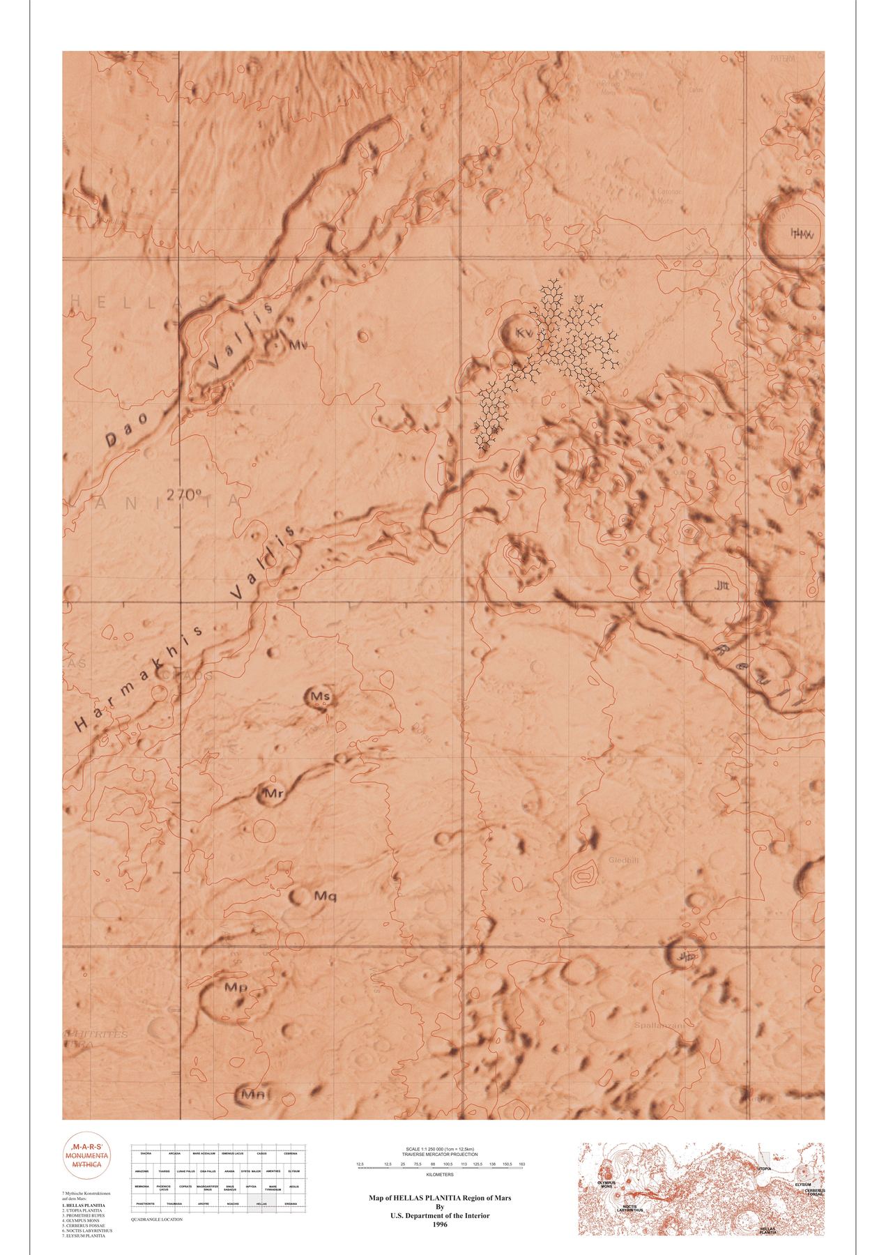 Hellas Planitia, Lageplan 1:1.250.000