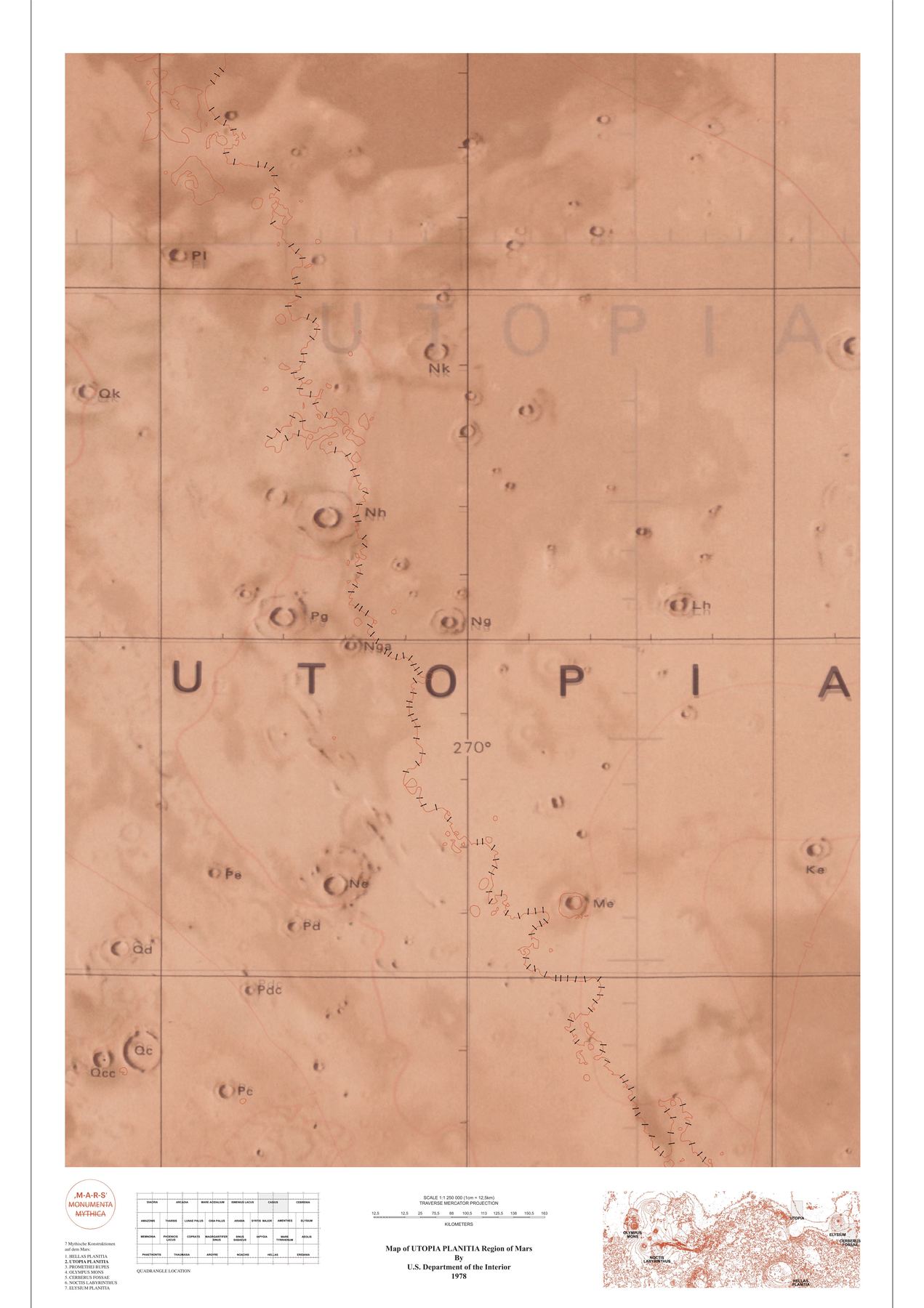 Utopia Planitia, Lageplan 1:1.250.000