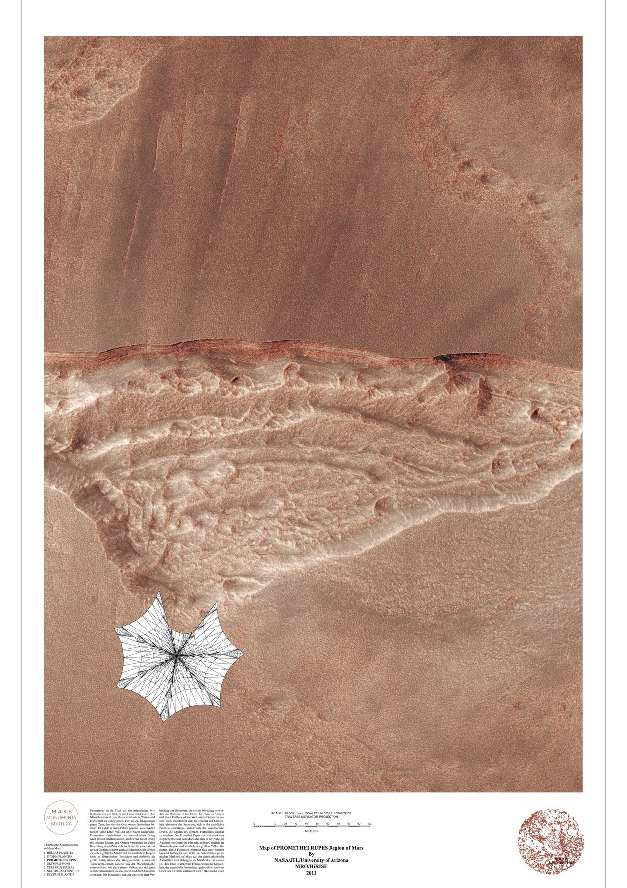 Promethei Rupes, Grundriss 1:10.000