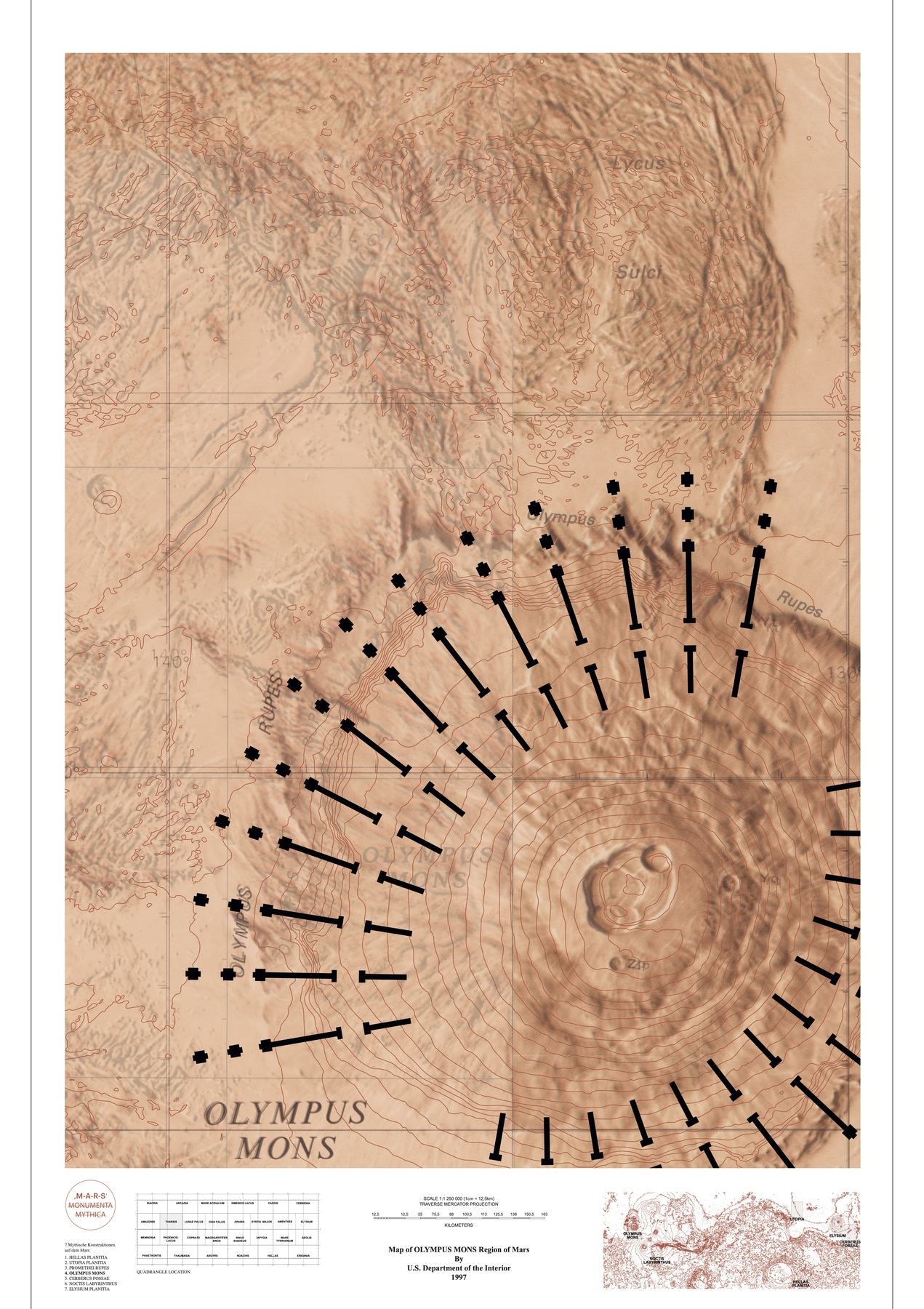 Olympus Mons, Lageplan 1:1.250.000