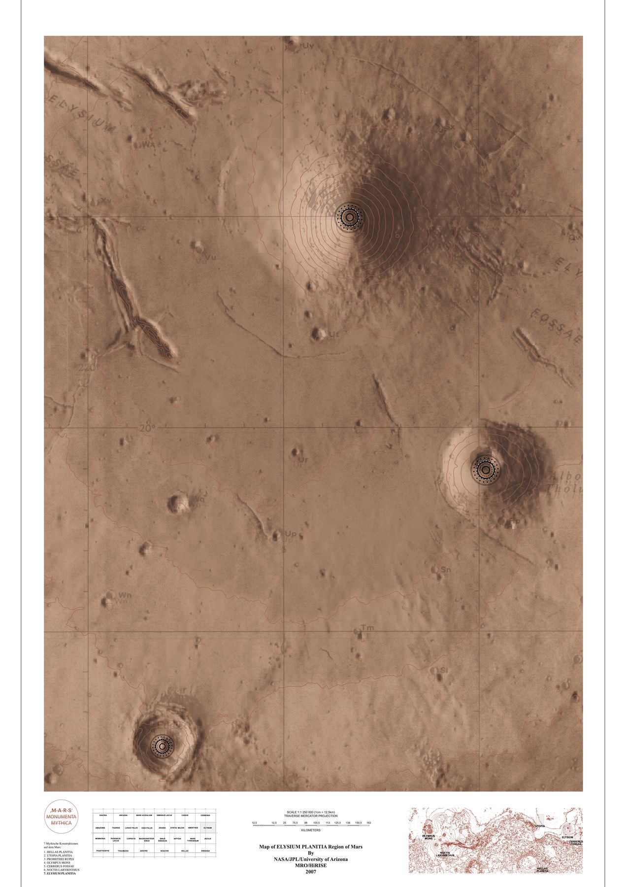 Elysium Planitia, Lageplan 1:1.250.000