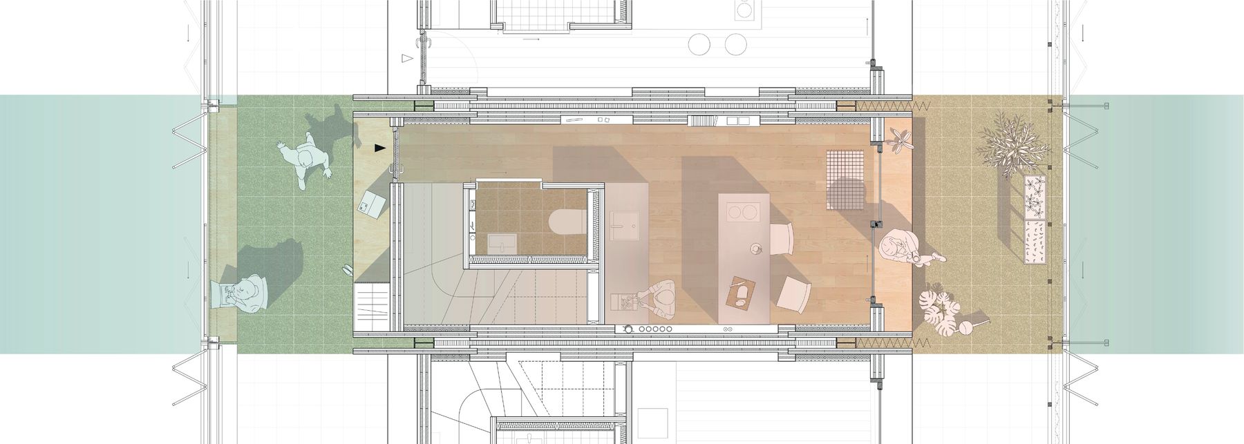 Grundriss erstes Obergeschoss der Ein-Personen-Maisonette