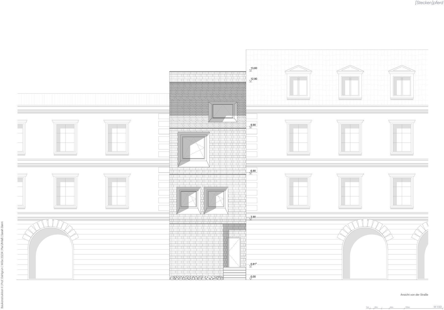 Ansicht von der Straße, 1:50